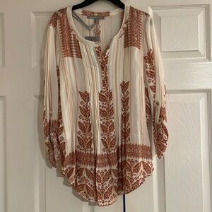 Daniel Rainn printed Boho light flowy top petite small NWT